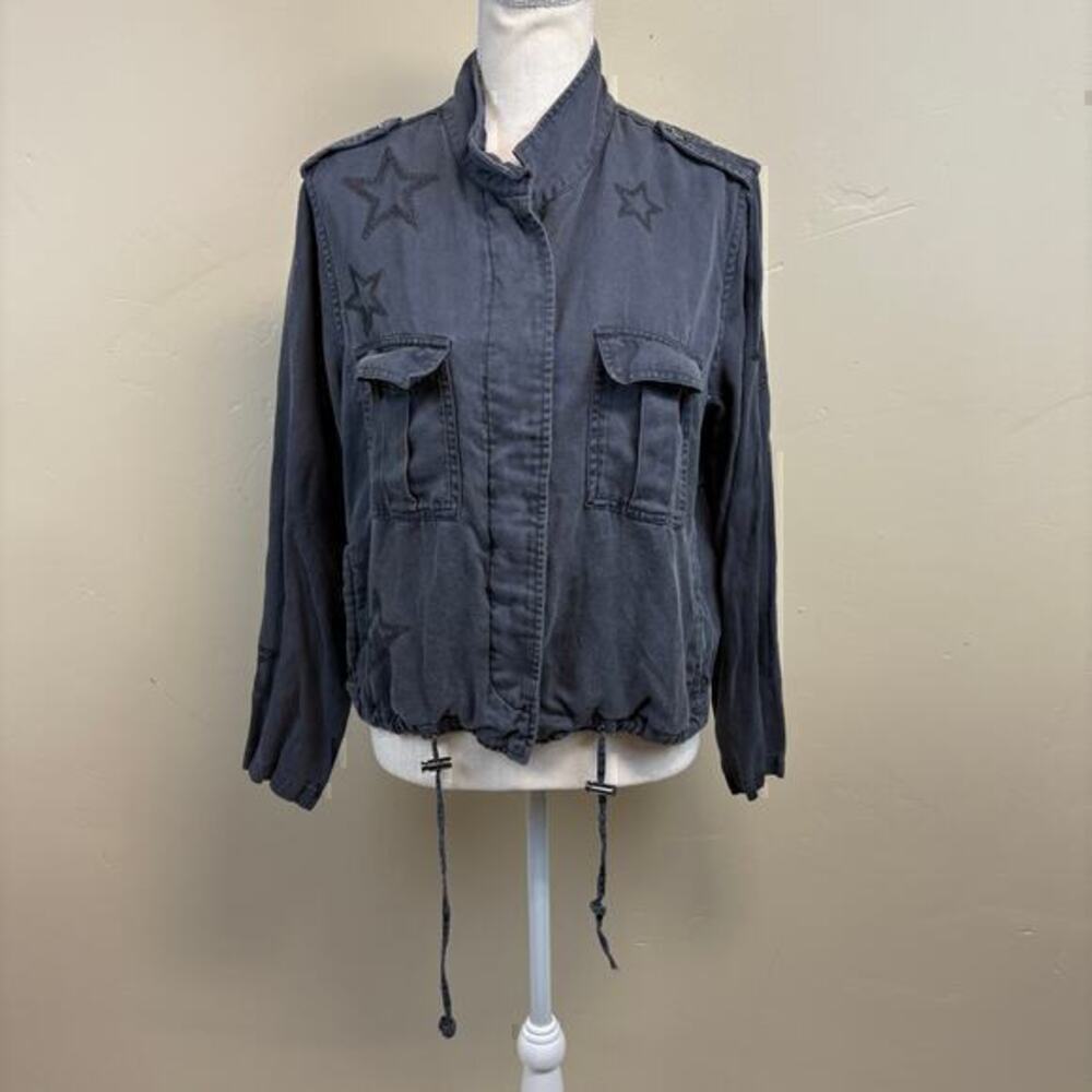 Rails Rowen Military Jacket Dark Grey Star Moon Embroidery Size S
